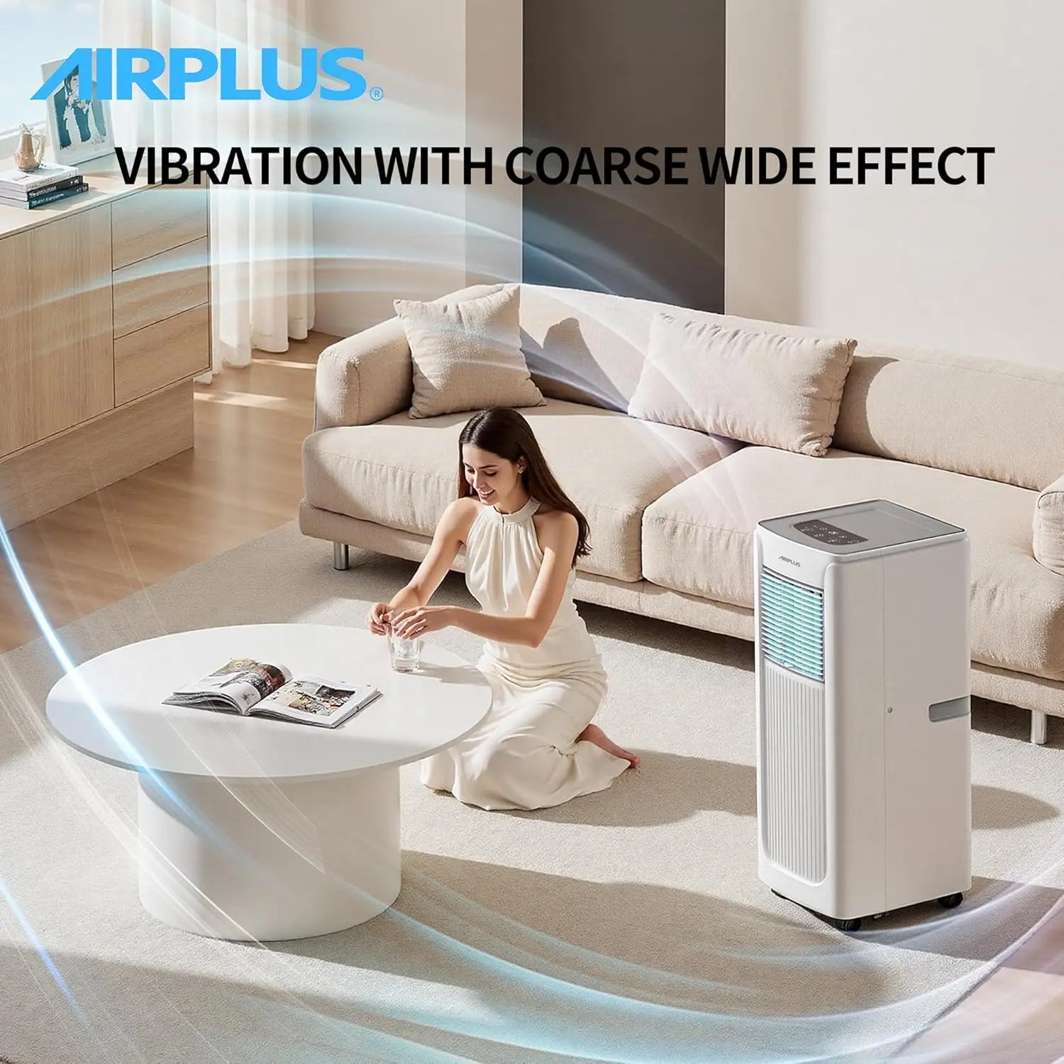 AIRPLUS Portable Air Conditioner — 550 Sq Ft AC Unit with Dehumidifier, Remote, Sleep Mode & Quiet Cooling