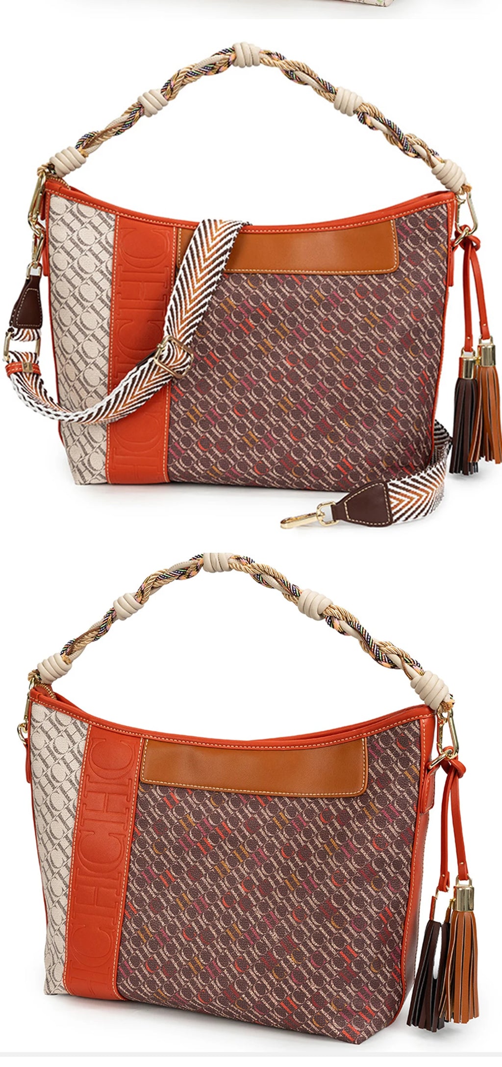 CHCH Women's Tote Bag 2025 New Splicing Design Dual purpose Shoulder Bag Large Capacity Commuter Women's Bag