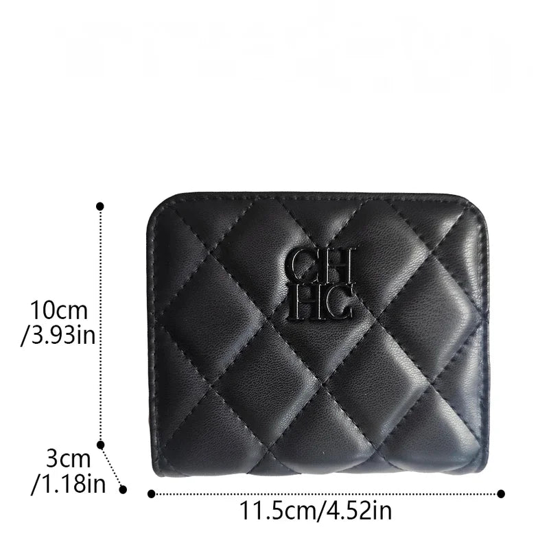 CH Exquisite Brand Logo Women's Wallet New Exquisite Luxury Short Style Solid Color Coin Women's Wallet High Quality PU Material