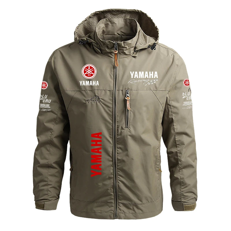 Yamaha Men's Motorcycle Tactical Jacket — Windproof Waterproof Hooded Moto Biker Coat