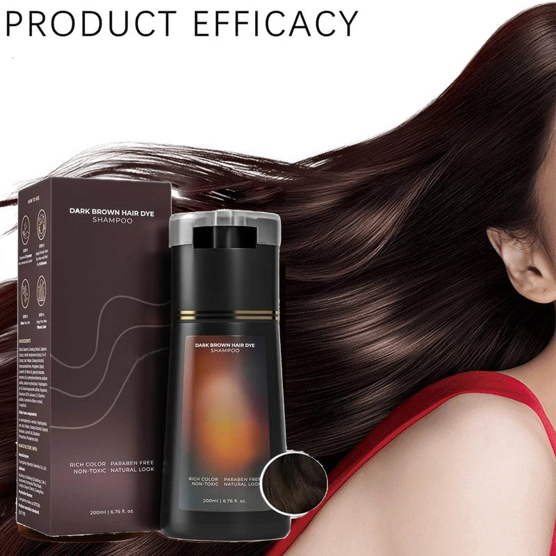 Hair Dye Shampoo For Gray Hair For Women Men Natural Hair Dye Kit Semi Permanent Hair Dye Shampoo Black Brown Purple 200ml