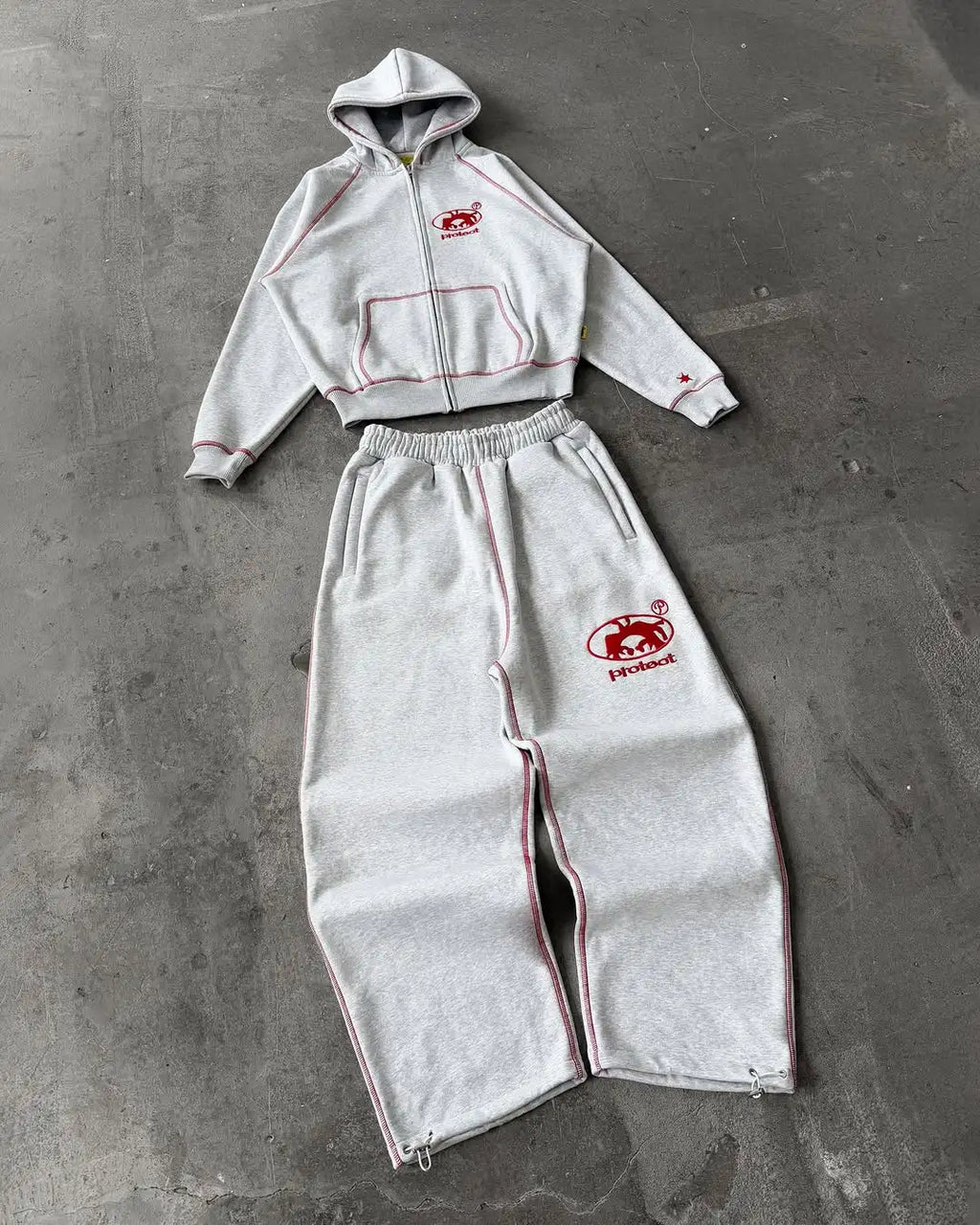 Men's Y2K Retro Korean Streetwear Hoodie & Jogger Pants Set – Loose Fit Casual Tracksuit