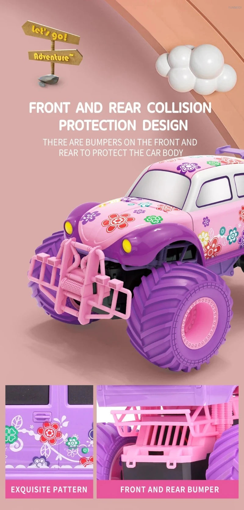 1:16 Pink Remote Control Car 2.4G_Hz Spray Music Light DIY Sticker Racing Car 1:18 Climbing Off-road Toy Car Kids Festival Gifts