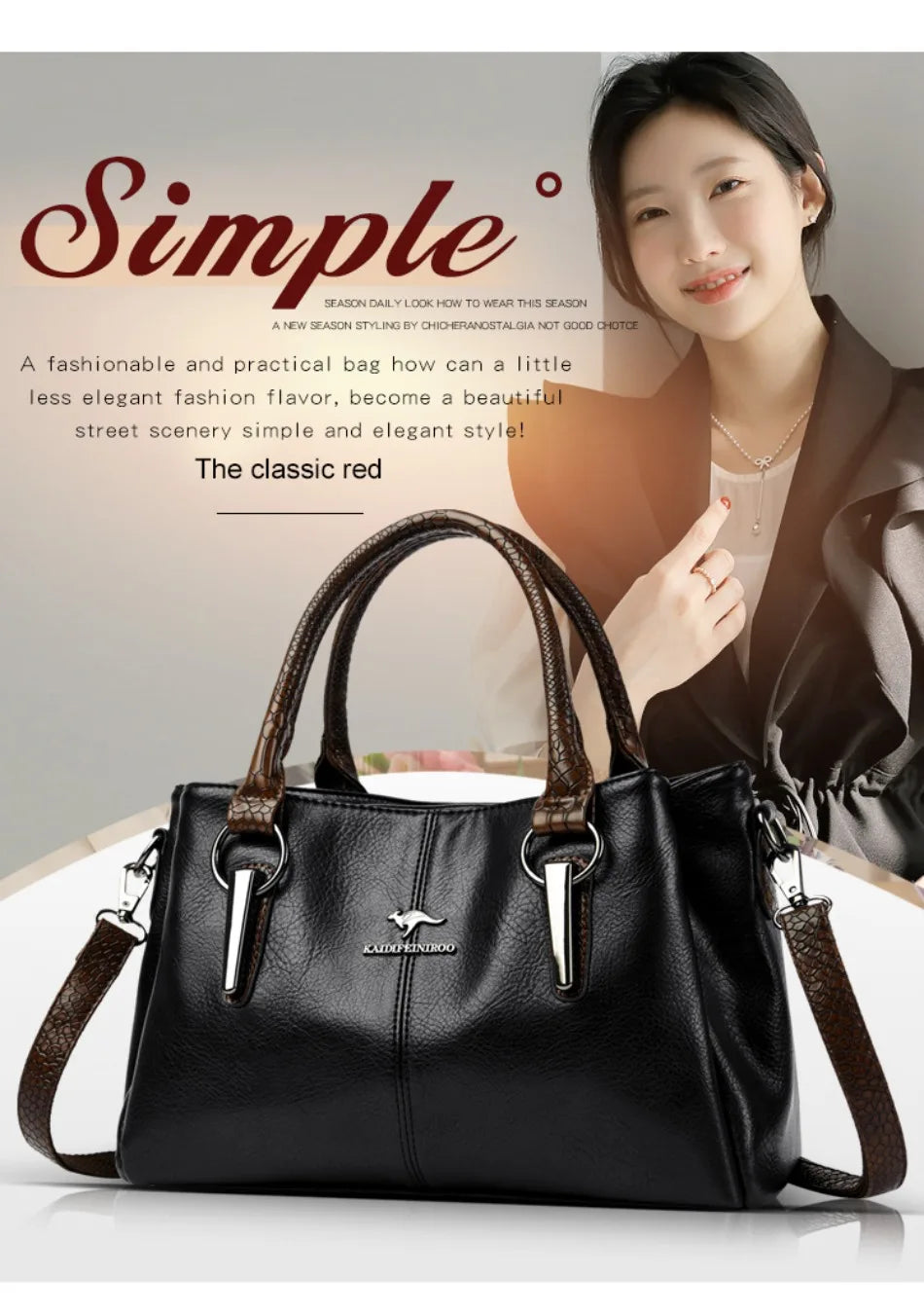 Luxury Soft Leather Large Capacity Tote Crossbody Bag – Elegant Shoulder Handbag for Women