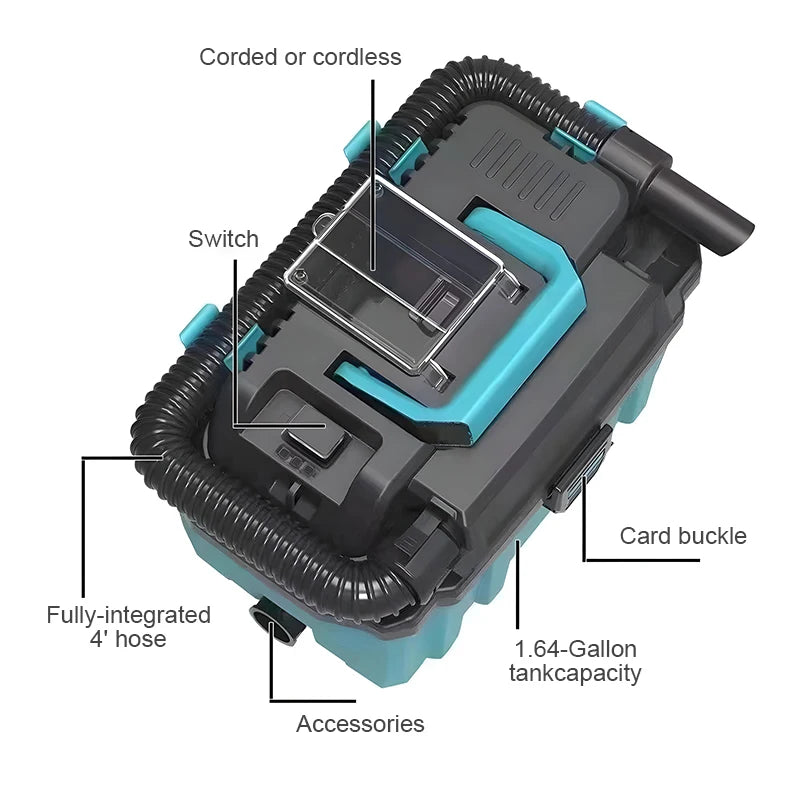 Industrial Drum Vacuum Cleaner – Brushless Dust Collector for Makita (No Battery)