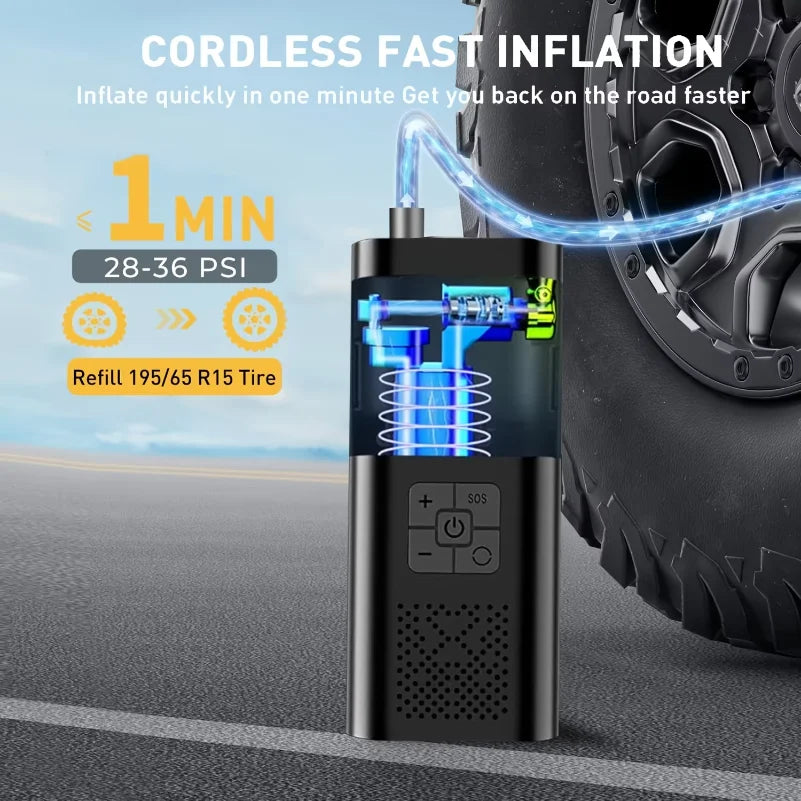 Cordless Tire Inflator with Digital Gauge, 150 PSI