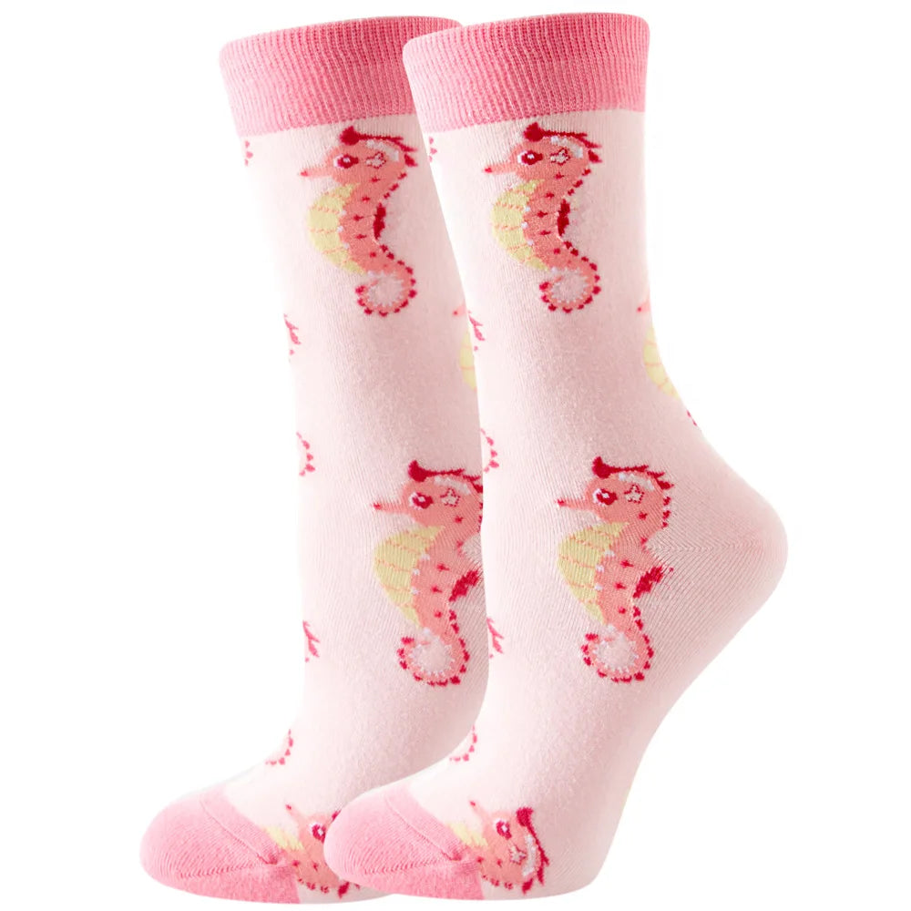 Women's Animal Print Socks – Cotton-Blend Crew