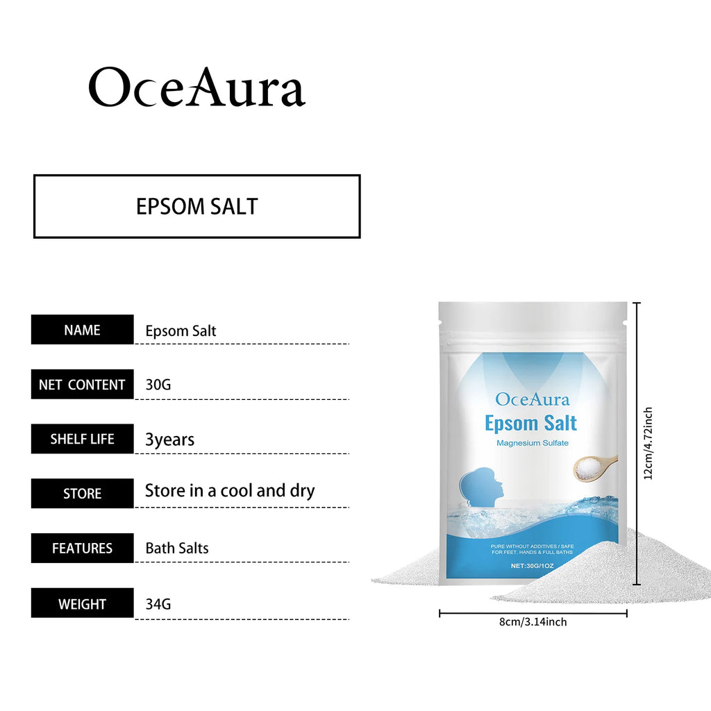 OceAura Epsom Salt Bath Soak – Stress Relief, Deep Cleansing & Moisturizing