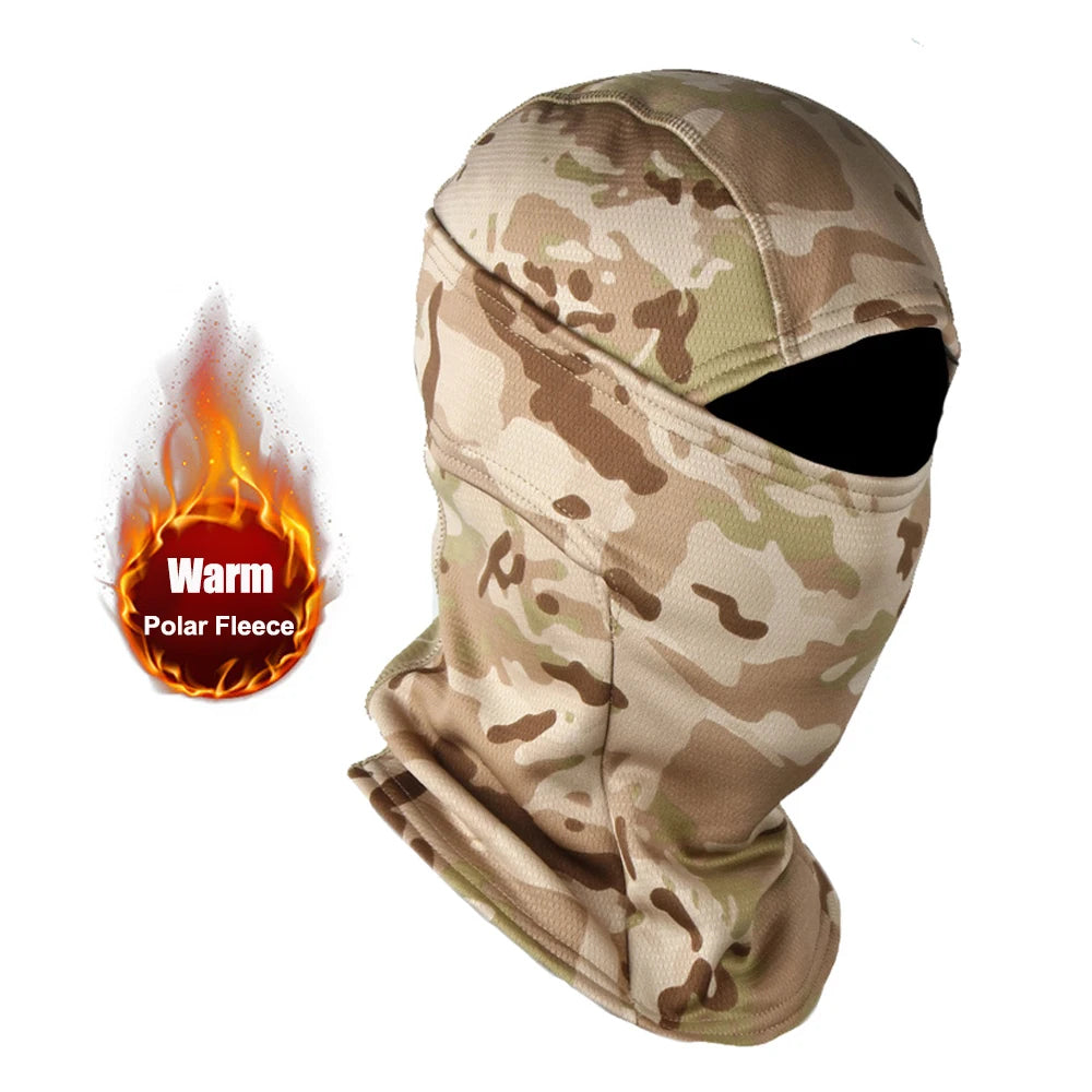 Camouflage Polar Fleece Full Face Cycling Balaclava — Windproof Winter Mask