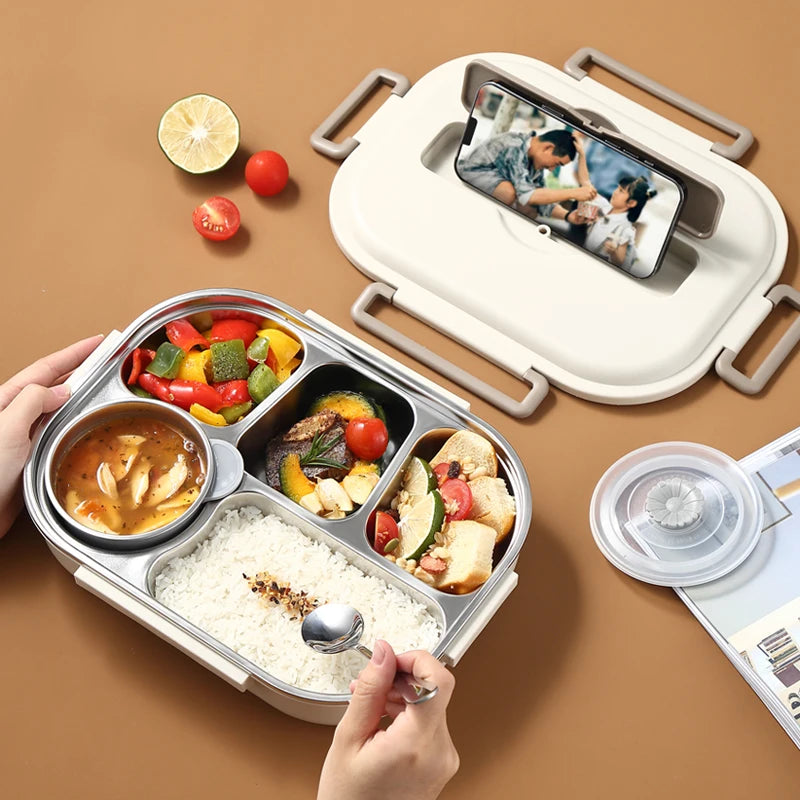 304 Stainless Steel Compartment Lunch Box – 1L to 2L