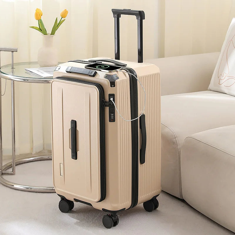 Large Capacity Side-Opening Expandable Suitcase — Hard Shell with 5-Wheel Brake System (24"/32"/34")