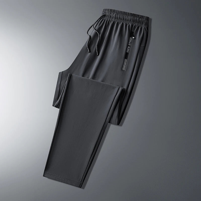 Men's Ice Silk Wide Leg Casual Pants — Lightweight Breathable Trousers