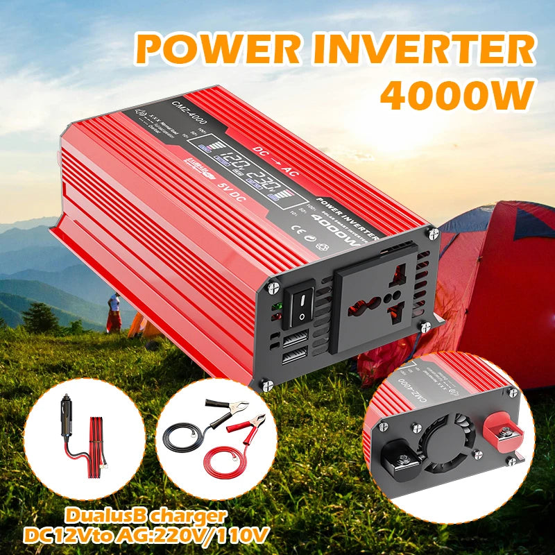 4000W Portable Solar Panel Kit – 110V/220V Inverter & 100A Controller for RV, Camping & Off-Grid