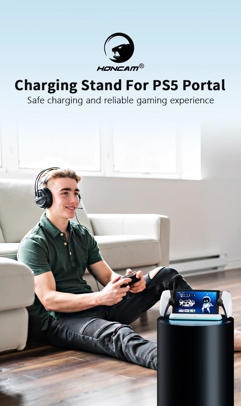 HONCAM Charging Dock Station for PlayStation Portal — Fast Charge & Organized Storage