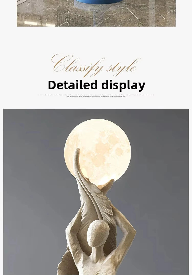 Sculptural Resin Lamp – 85 cm LED Accent