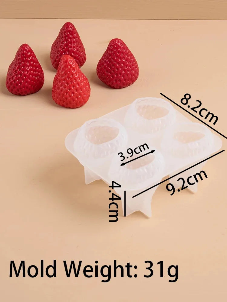 3D Strawberry Silicone Mold — DIY Scented Candles, Aromatherapy & Gift Decor