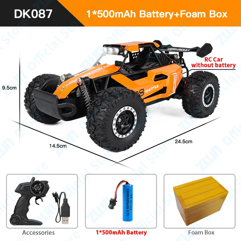 ZWN DK087 1:16 / 1:20 Scale 2WD RC Off-Road Climbing Car with LED Light