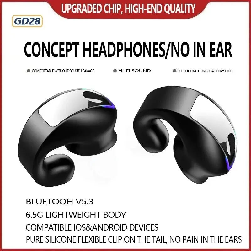 MECOTTZ Bluetooth 5.3 Ear Hook Earphone – Hybrid Driver, ANC, IPX5, 688Hr Standby, CE/RoHS, Single & 3-Pack