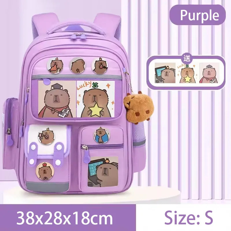 Capybara Large Capacity Kids Backpack – School Bag for Boys & Girls