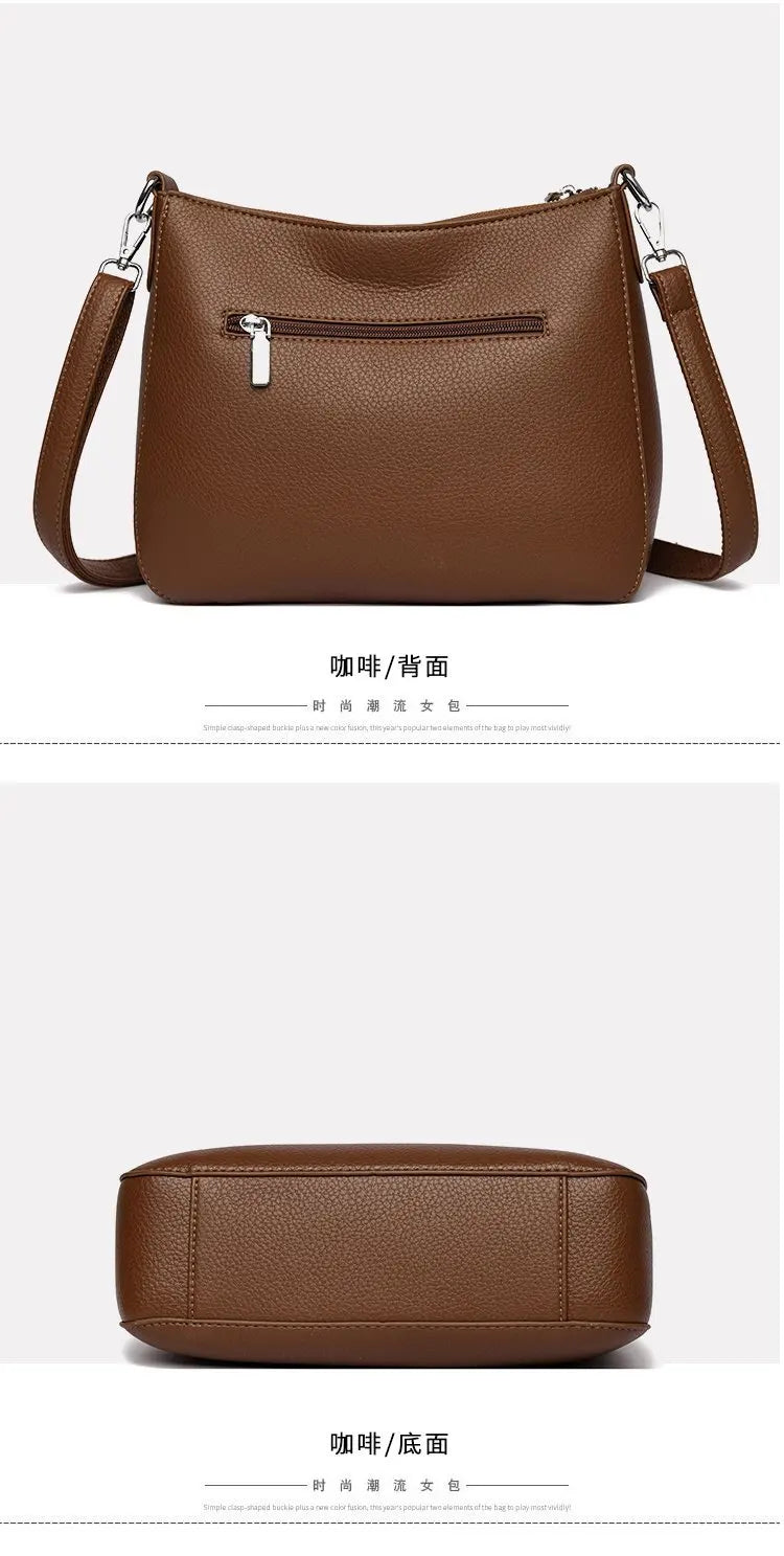 Luxury PU Letter Detail Shoulder Crossbody Tote Bag – Large Capacity Messenger Handbag for Women