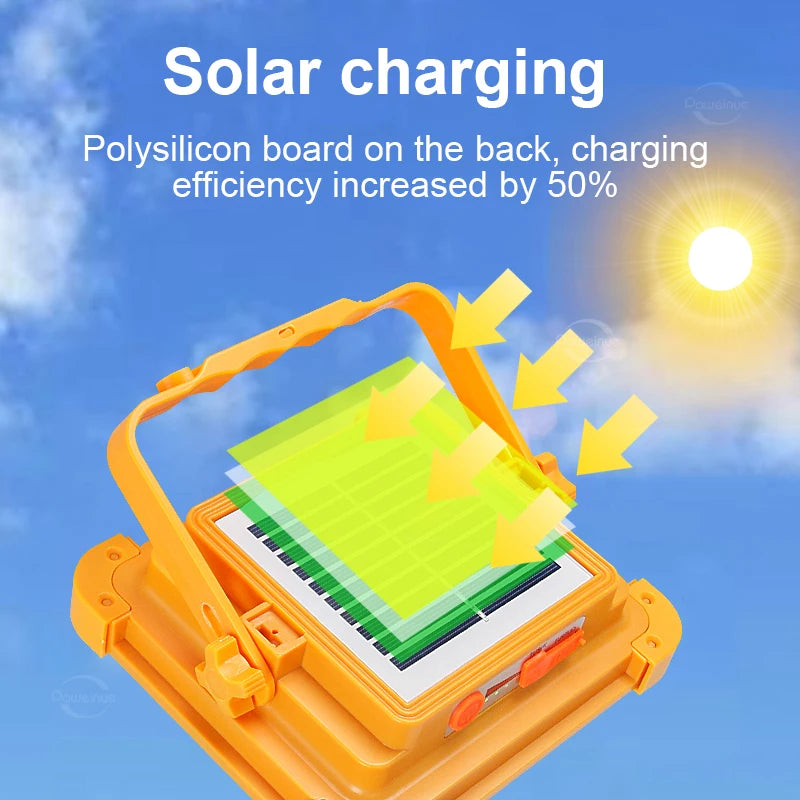 2000W Solar Rechargeable Outdoor LED Camping Lantern