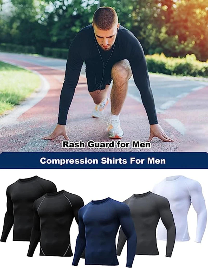 Men's Spider Print Compression Long Sleeve Shirt — Graphic Performance Base Layer