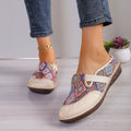 Women's Ethnic-Style Slip-On Flats – Soft Sole Anti-Slip Casual Shoes