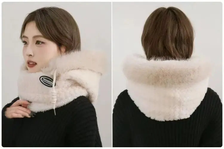 Women's Plush Winter Hood with Face and Neck Cover