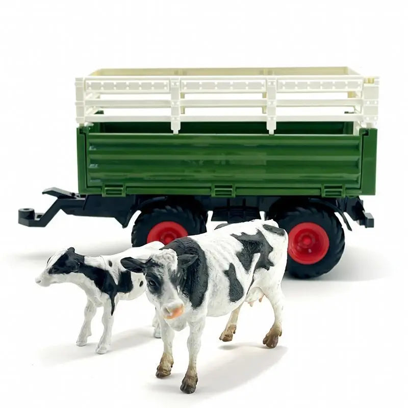 Large Scale Farm Tractor Toy Playset with Trailer & Accessories – DIY Farmer Transport Set