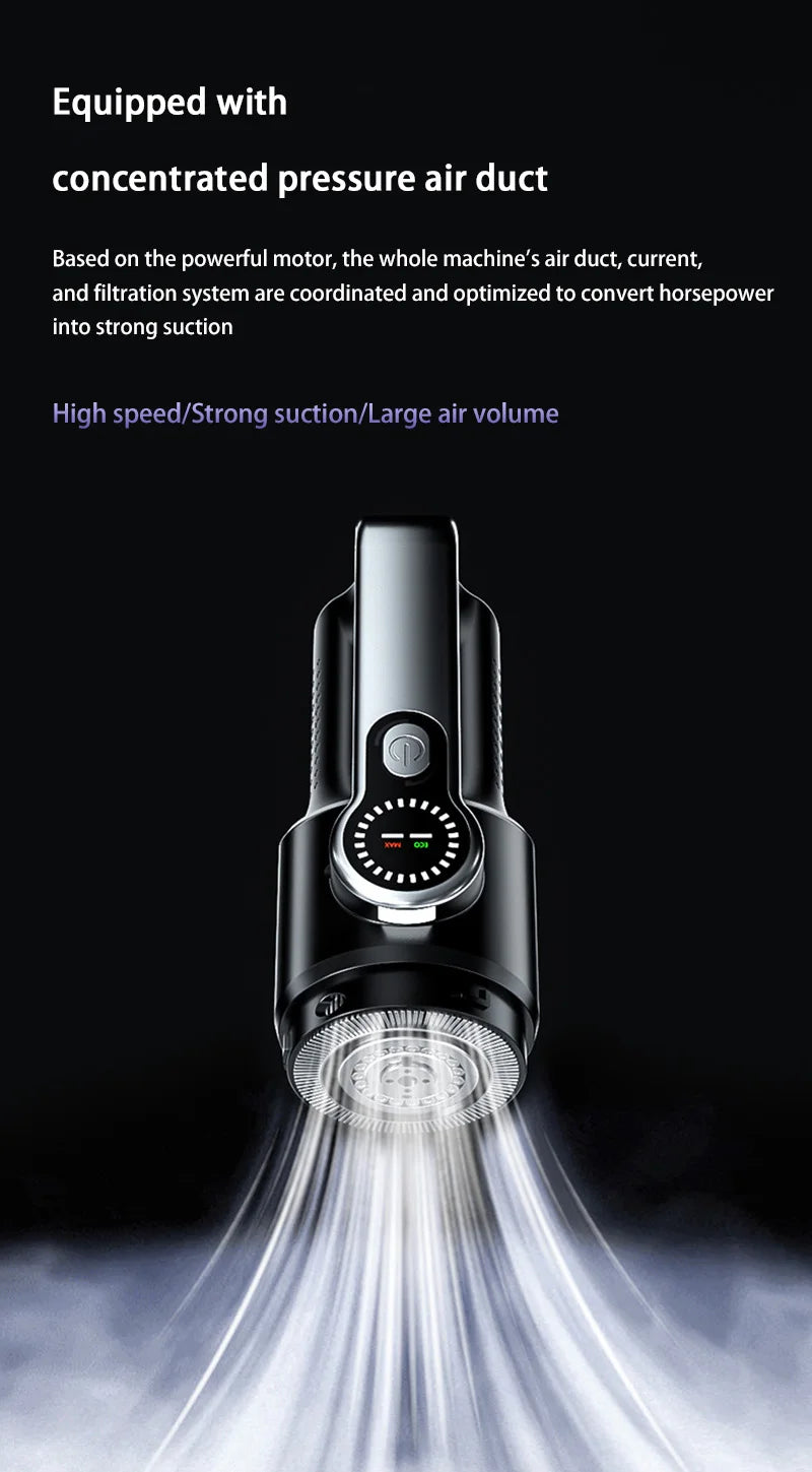 Wireless Car Vacuum Cleaner – One-Button Dust Dump, High Power Large Suction Mini Handheld