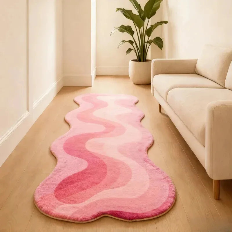 VIKAMA Gradient Wave Rug – Non-Slip Bedroom & Living Room Mat