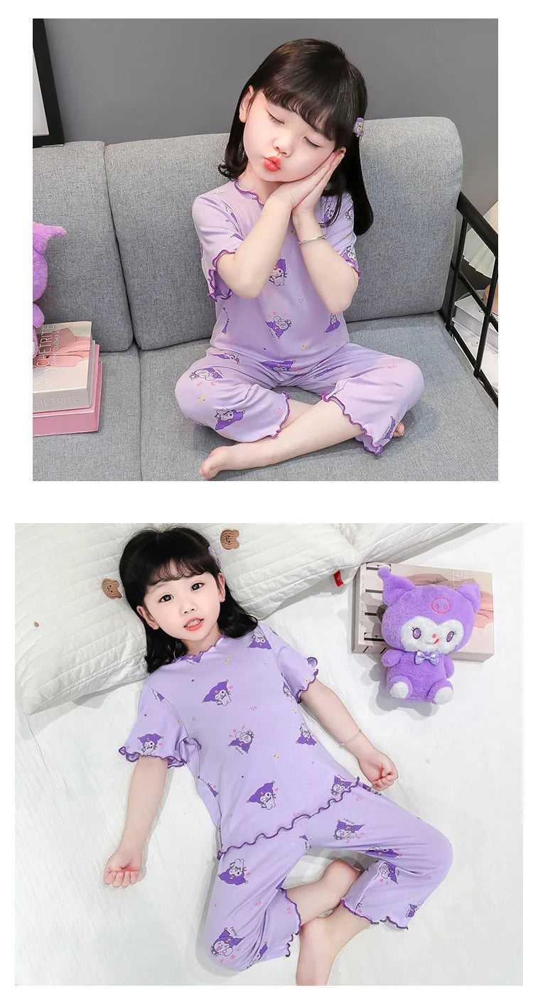 Baby Cotton Sleeveless Summer Pajamas Set | Toddler Cartoon Nightwear Kids Homewear