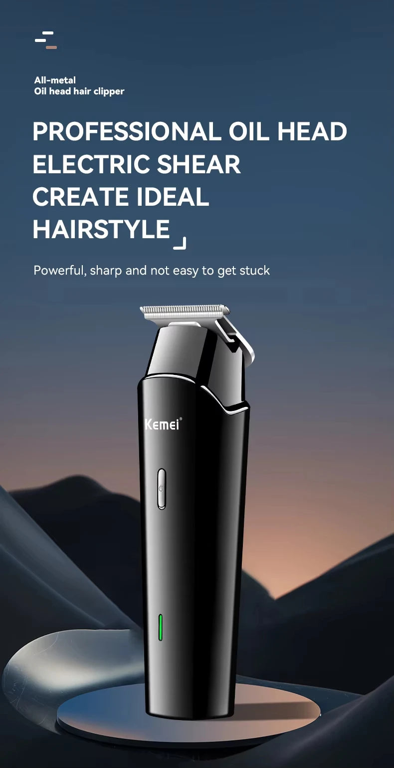 Kemei KM-1115 Professional Hair Clipper – USB Fast Charge, 160-Min Battery, Low Noise, Cordless
