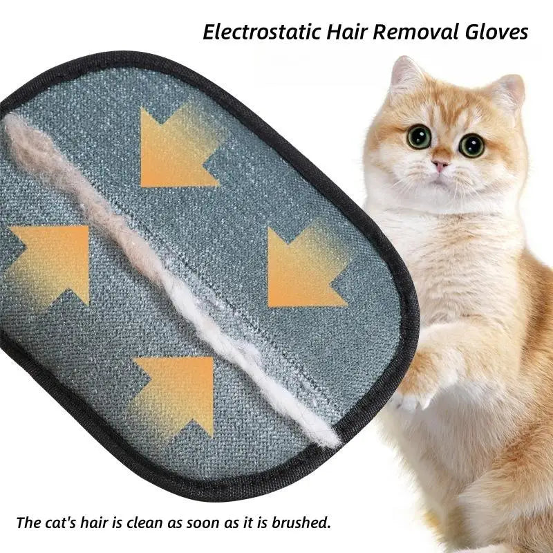 Electrostatic Pet Hair Remover Gloves with Lint Roller