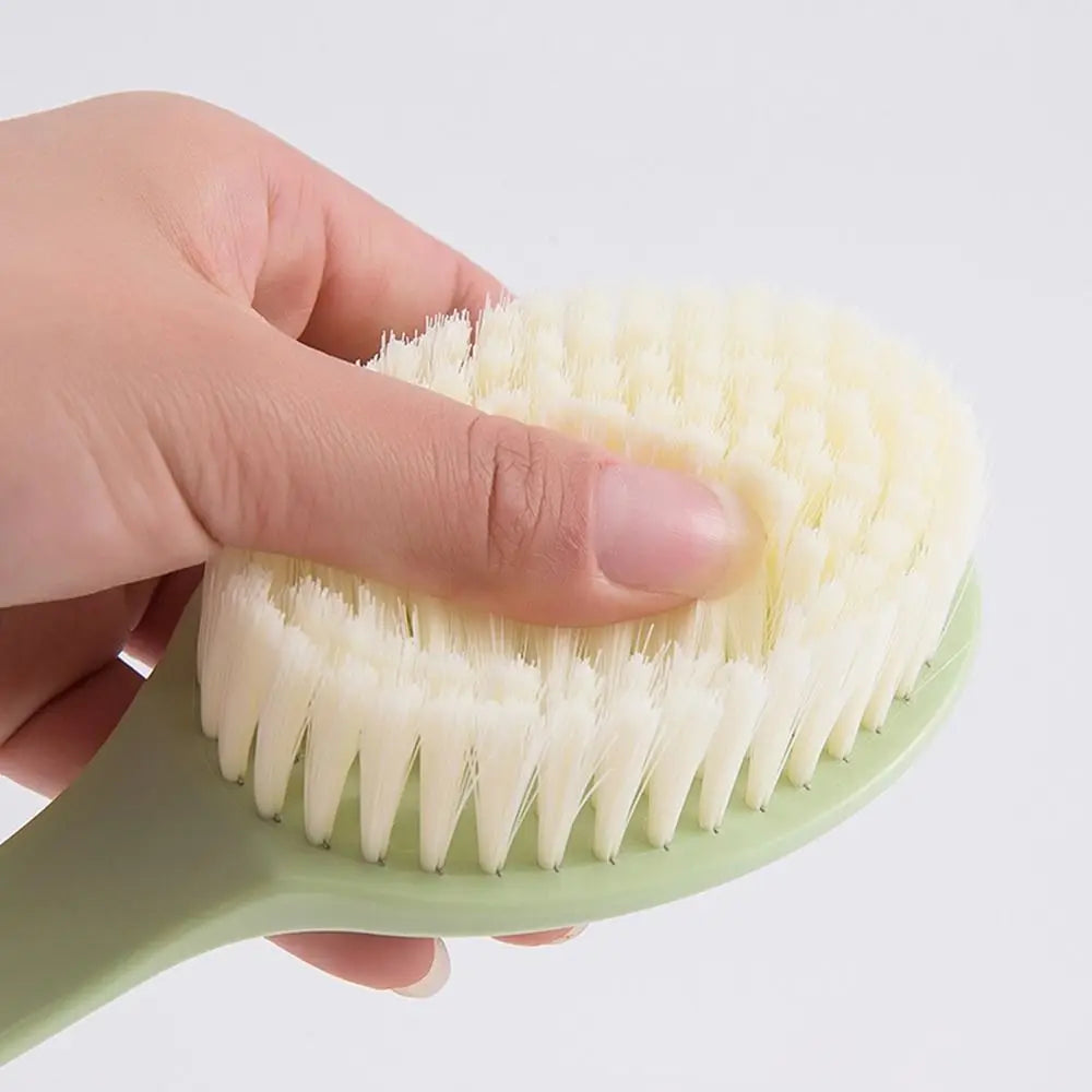 2-in-1 Double-Sided Long Handle Shower Brush – Exfoliating Soft Bristle Body Scrubber