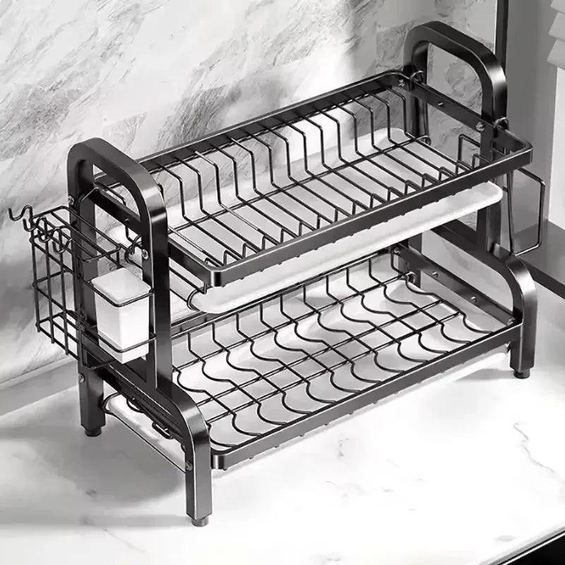 Layered Kitchen Dish Drain Rack & Tableware Sorting Shelf – Bowl, Chopstick & Utensil Organizer