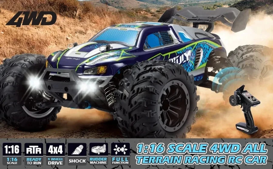 4WD 1:16 Scale High Speed Brushless RC Car – 50 or 80KM/H Off-Road Drift Racing Buggy Truck