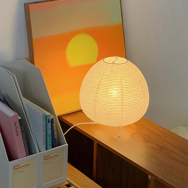 Rice Paper Table Lamp – White Lantern Design