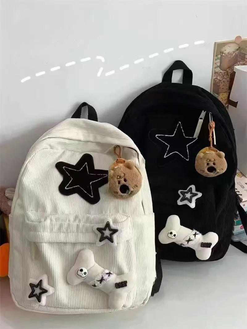 Corduroy Backpack – Girls School & Everyday Book Bag