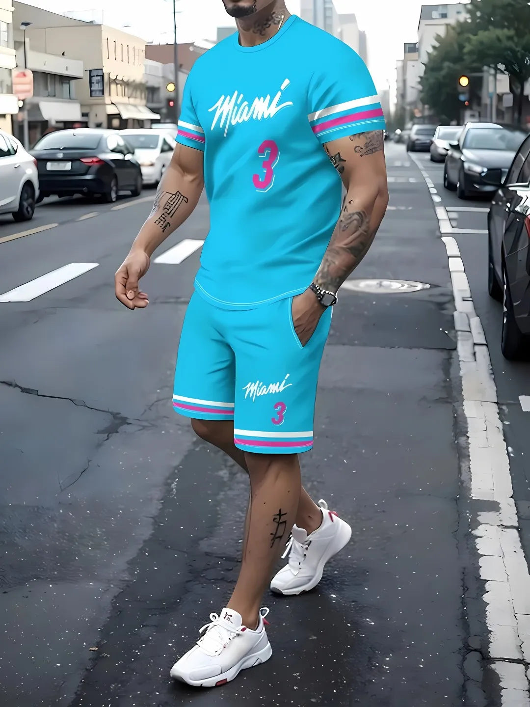 Men's Casual Breathable Short-Sleeve T-Shirt & Shorts Set – Summer Sports Two-Piece
