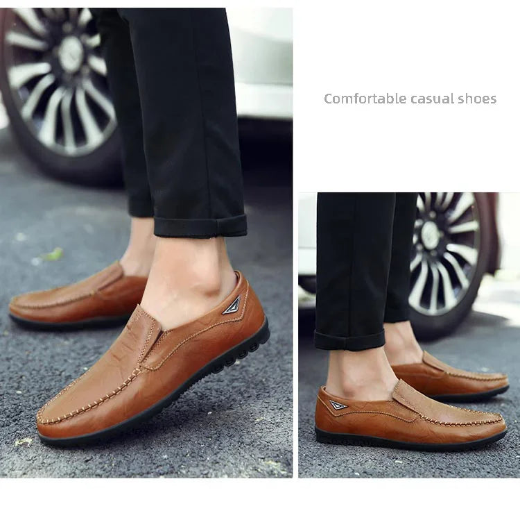 Men's Genuine Leather Slip-On Loafers