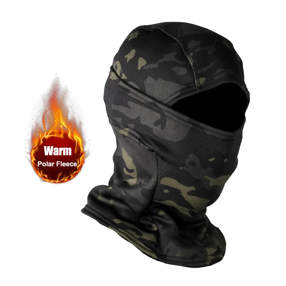 Camouflage Polar Fleece Full Face Cycling Balaclava — Windproof Winter Mask