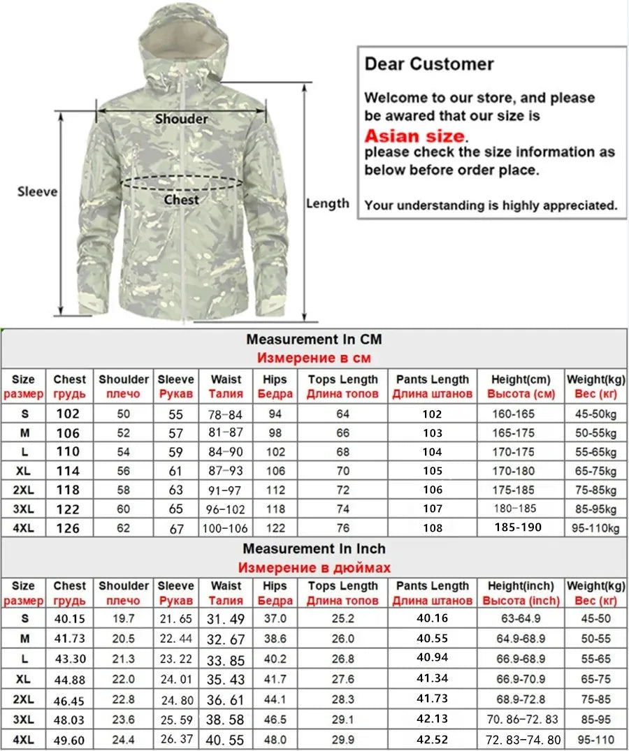 Men's Tactical Fleece Set – Waterproof Soft Shell Jacket & Pants