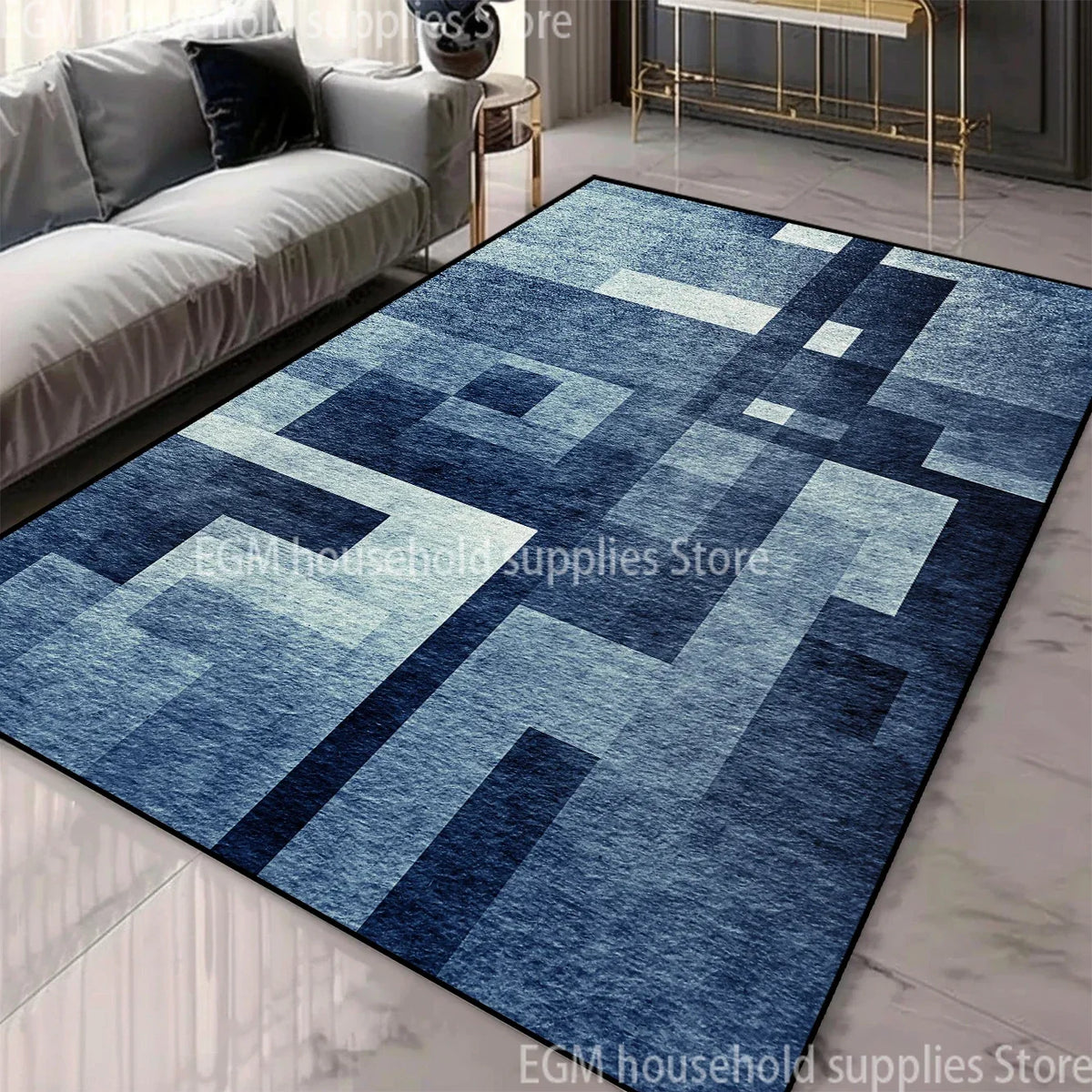 Nordic Geometric Large Area Rug – Machine Washable Non-Slip Carpet for Living Room