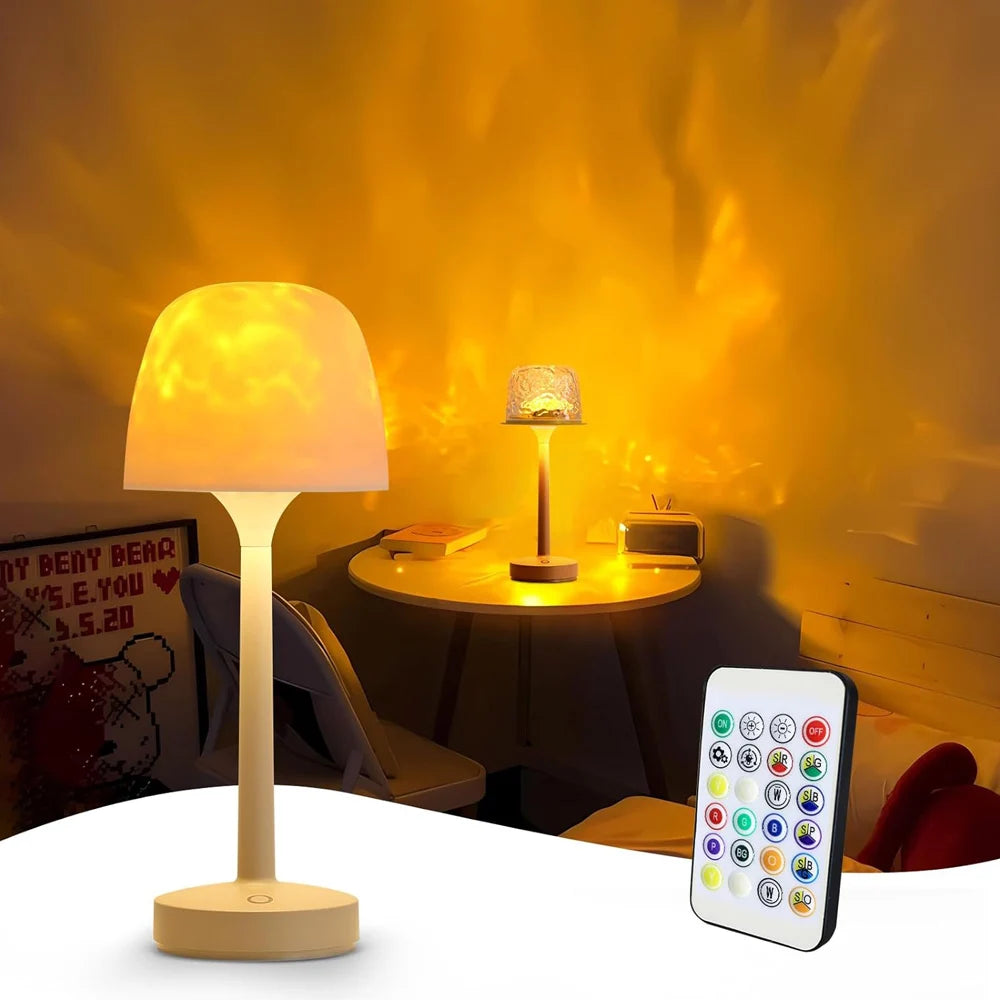 Water Ripple Lamp – Rechargeable RGB & Touch