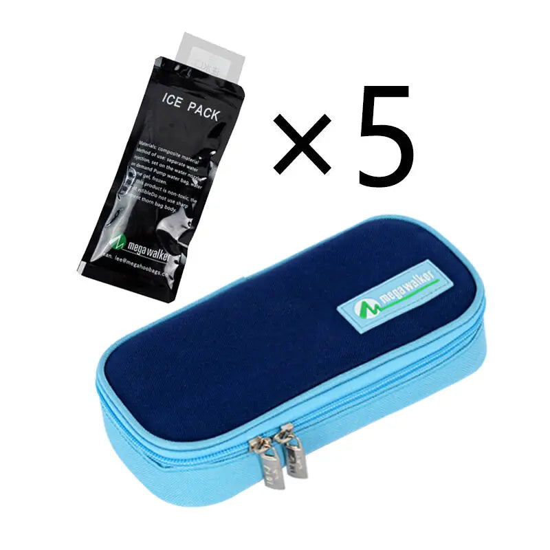Mega Insulin Cooler Bag – Portable Insulated Diabetic Travel Case with Nylon & Aluminum Foil Lining
