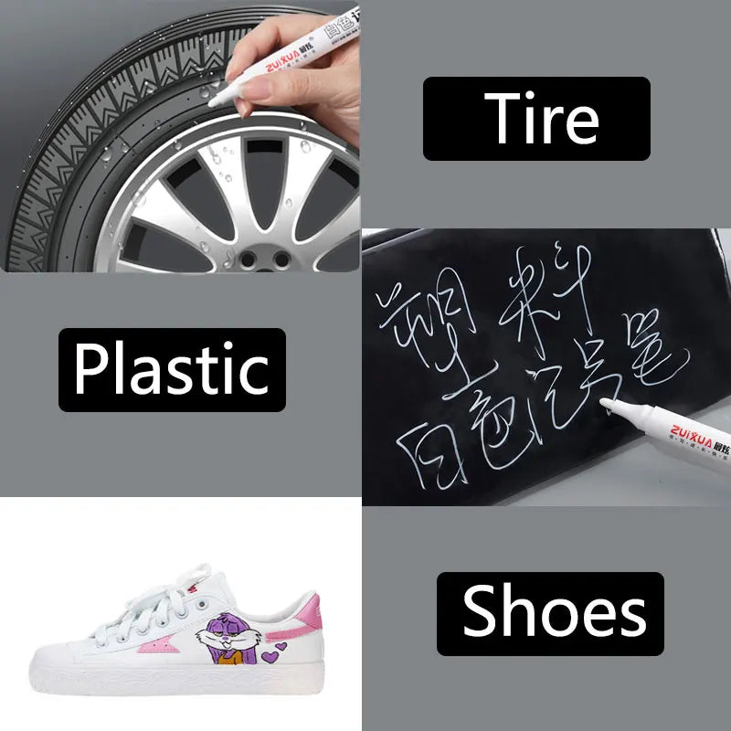 Write on Anything. — White Oily Waterproof Marker Pens | 2.0mm Tip, DIY Graffiti, Sketching & Art Markers, 1, 3 & 5 Pack