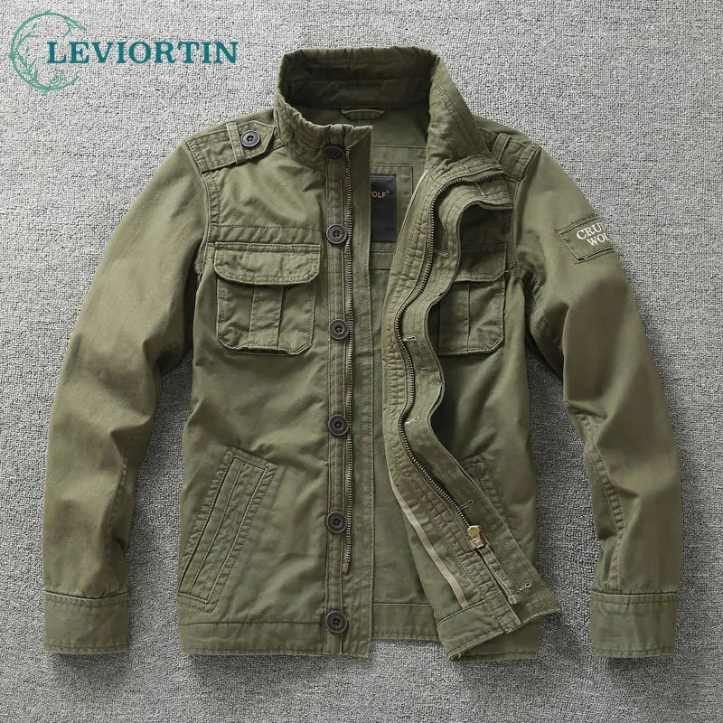 Men's Camouflage Cotton Work Jacket – Stand Collar