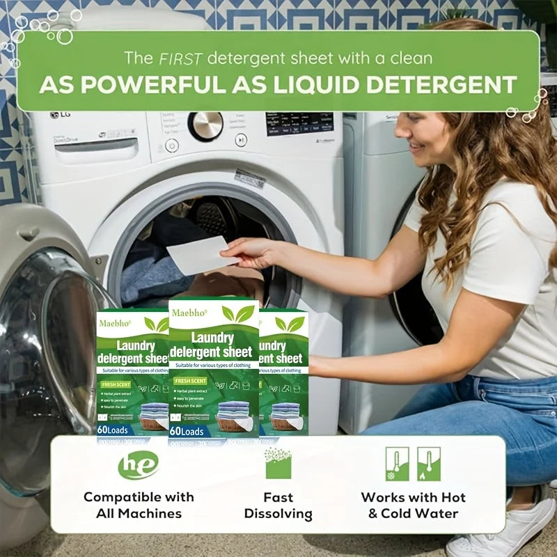 Big Clean in a Small Package — Concentrated Laundry Tablets | 30 Sheets, Fresh Scent, Zero Waste, Sensitive Skin Safe
