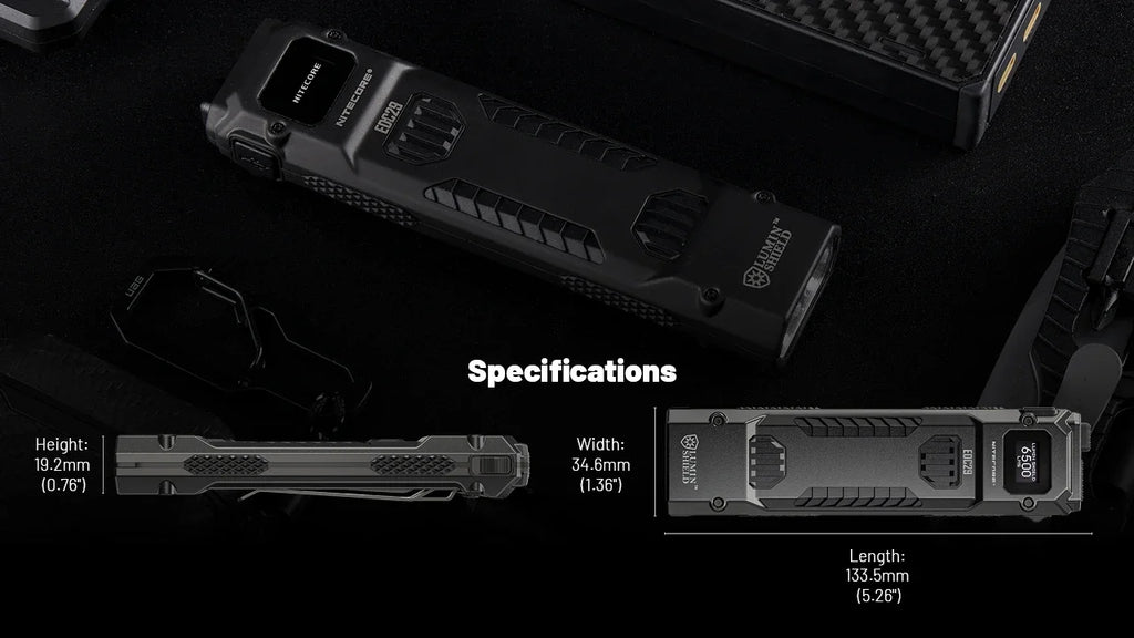 NITECORE EDC29 – 6500 Lumen USB-C Rechargeable EDC Flashlight with OLED Display & 2500mAh Battery